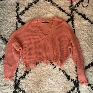 Pink cropped sweater